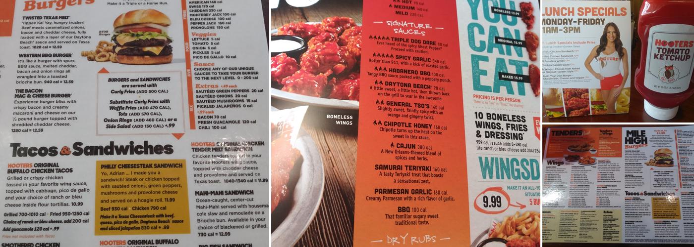 Hooters Menu