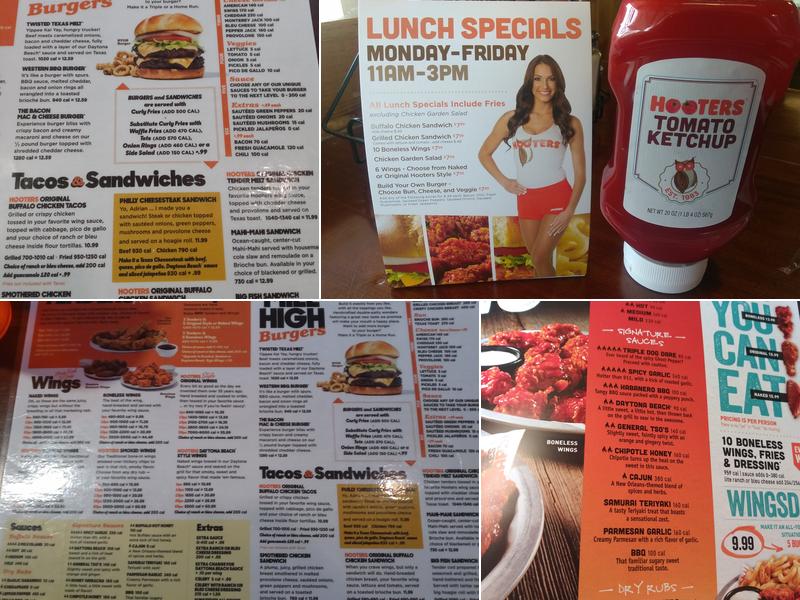 Hooters Menu