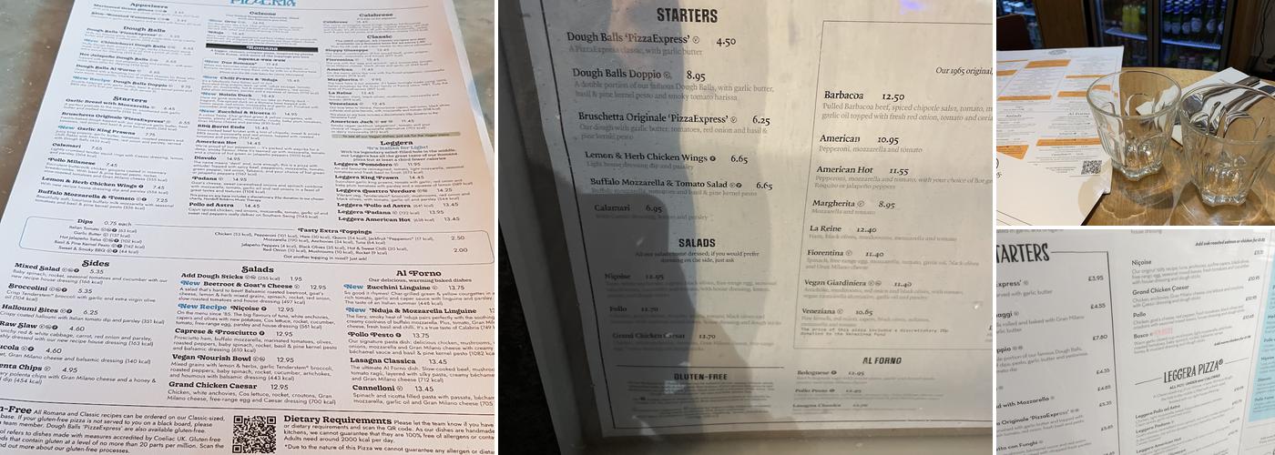 Pizza Express Menu