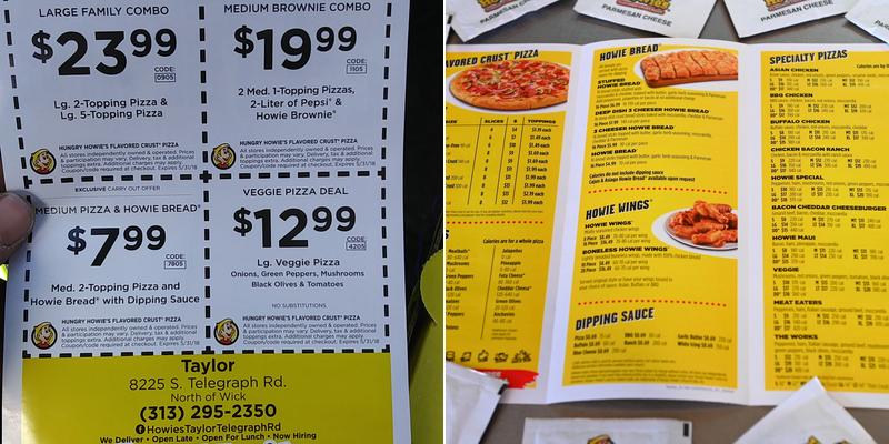 Hungry Howie's Pizza Menu