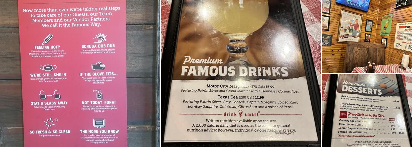 Famous Dave's Bar-B-Que Menu