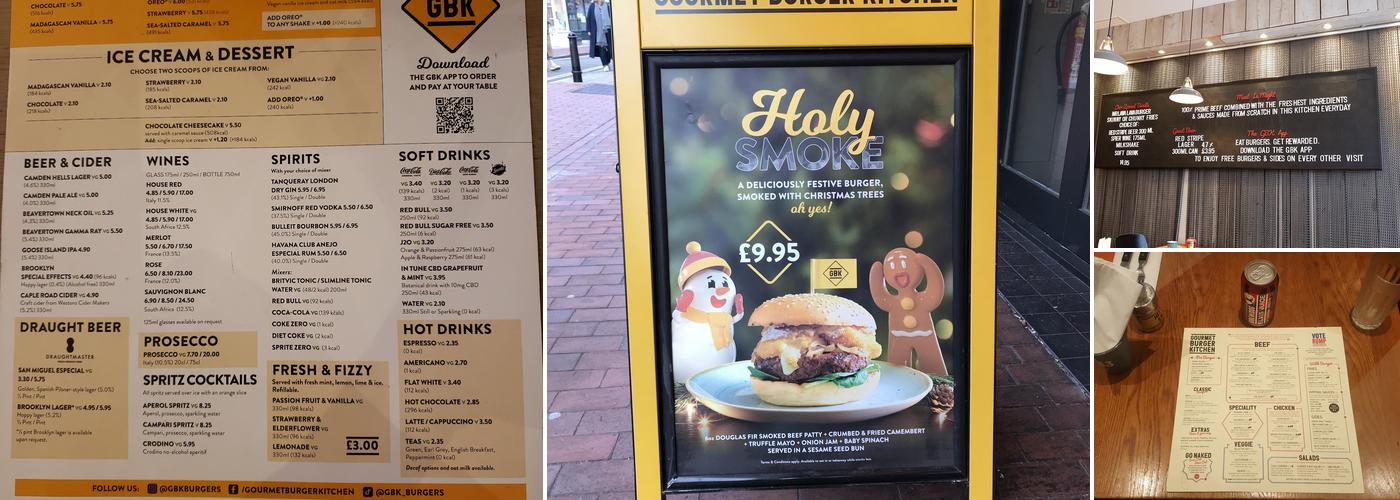 Gourmet Burger Kitchen (GBK) Menu