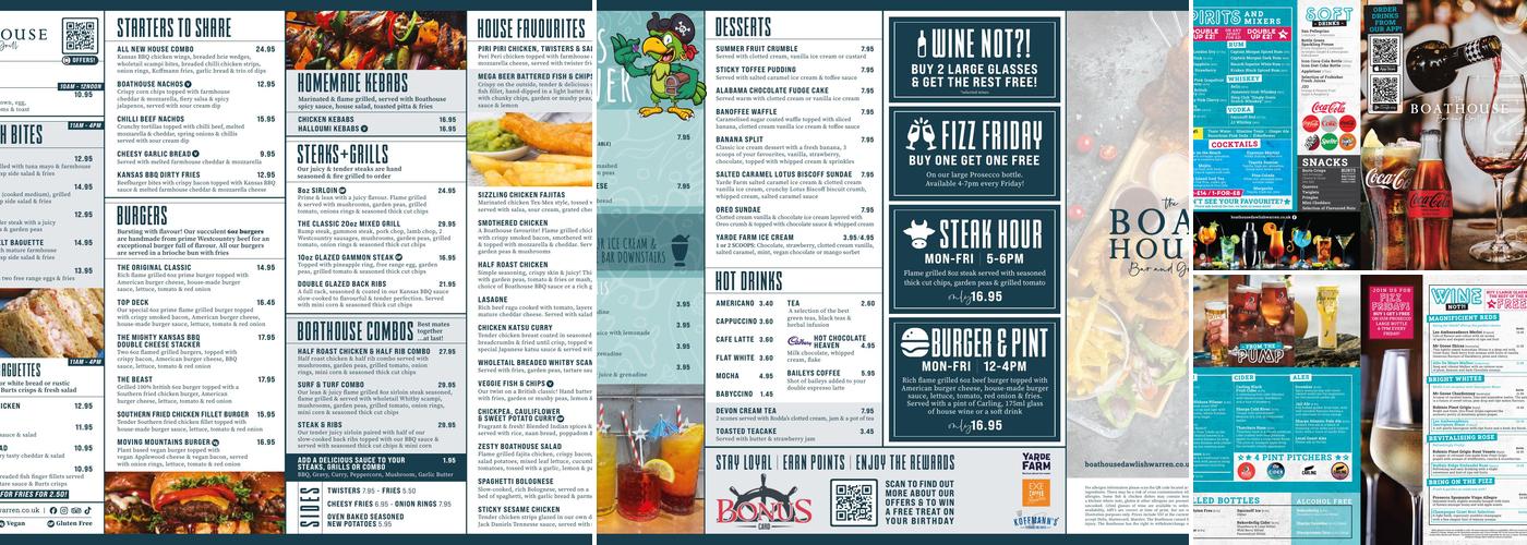 The Boat House Tavern & Grill Menu