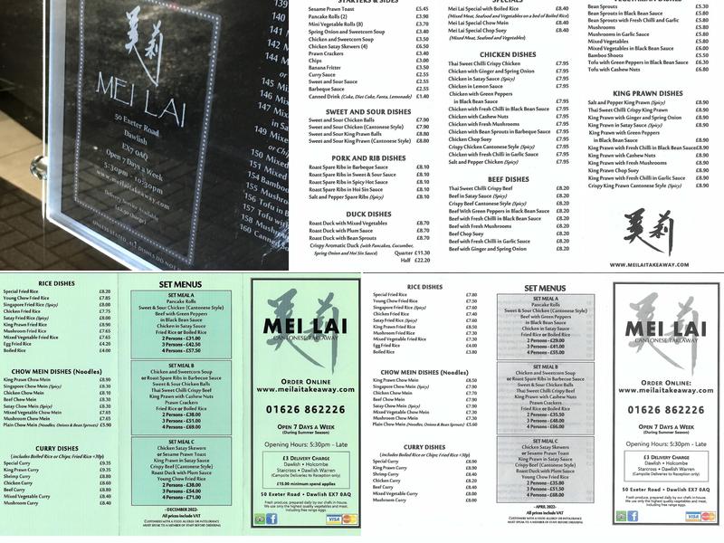 Mei Lai Takeaway Menu