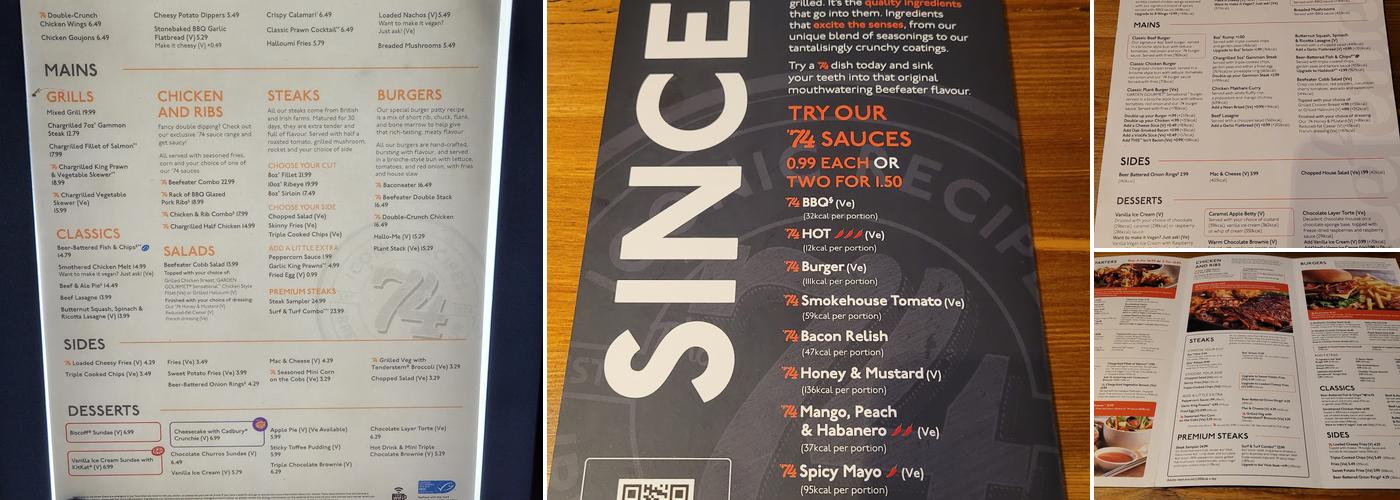 Mill House Beefeater Menu