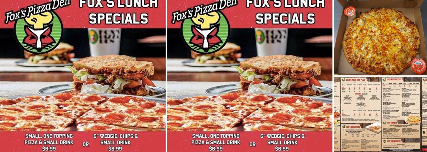Fox's Pizza Den Menu