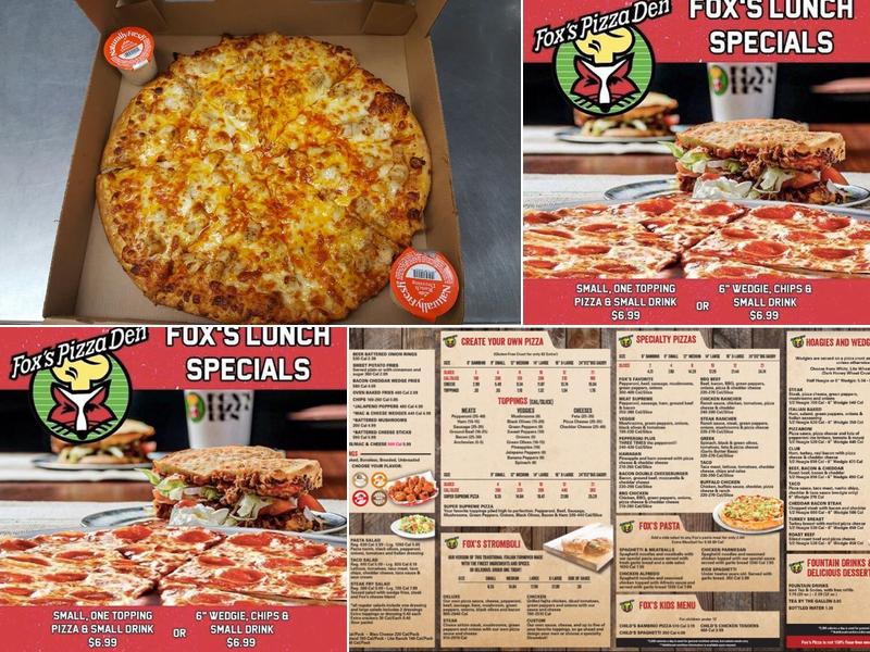 Fox's Pizza Den Menu
