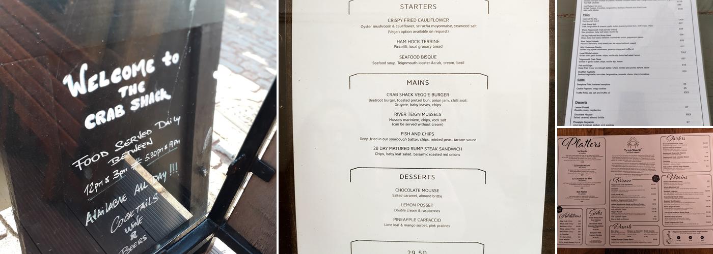 Crab Shack Menu