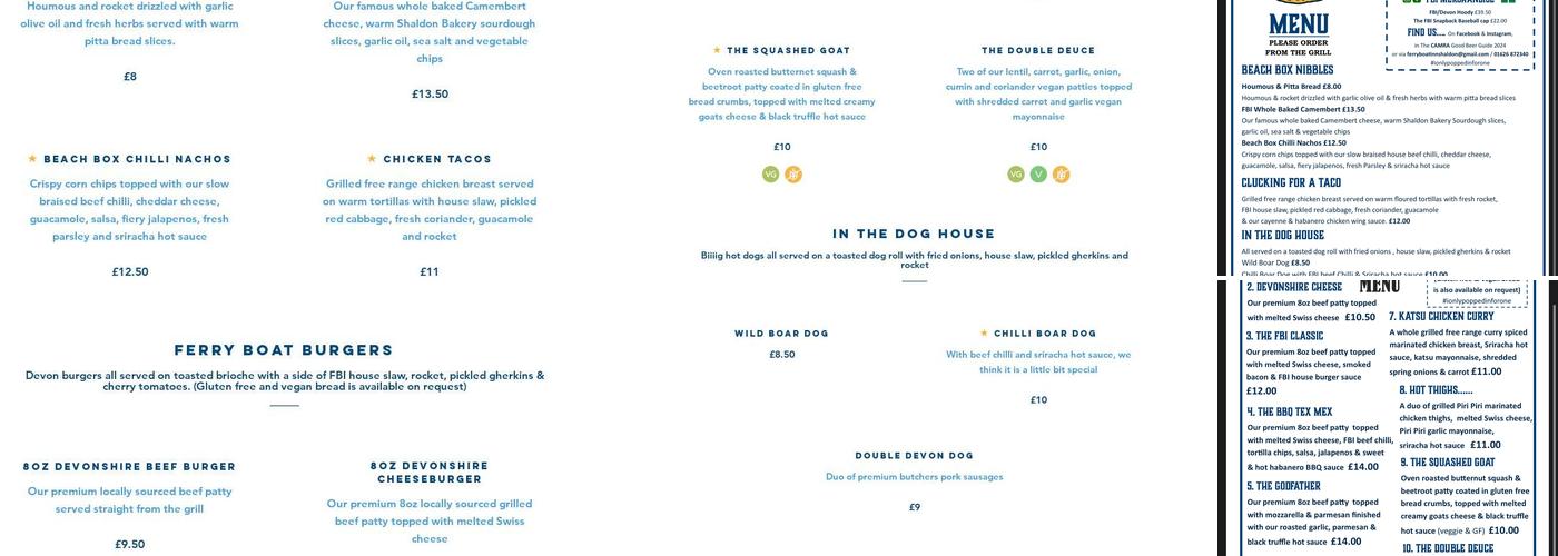 The Ferry Boat Inn Menu