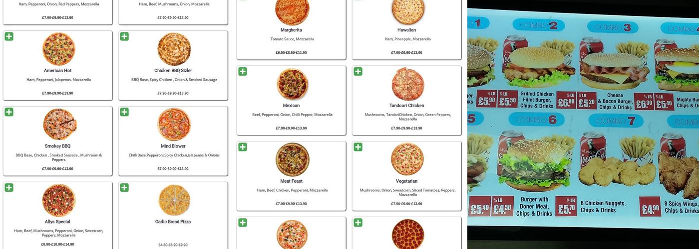 Ali's Kebab Shop Menu