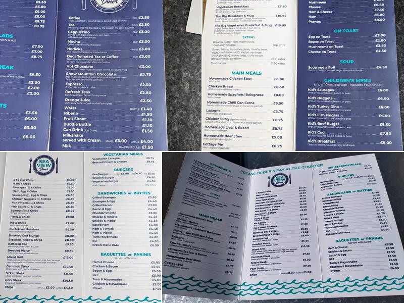 Seaview Diner Menu