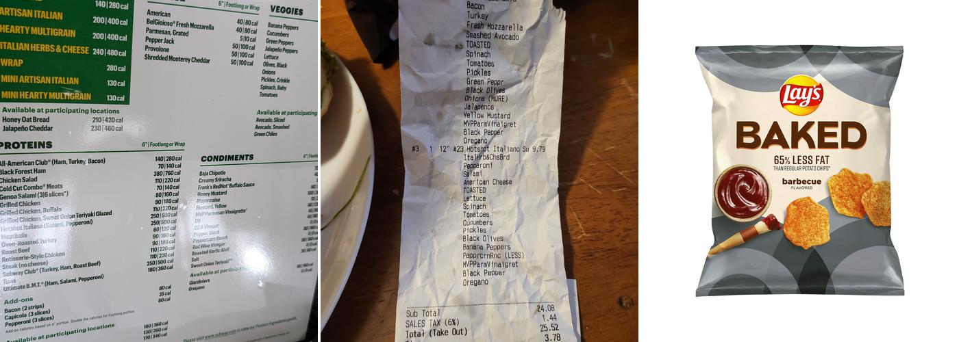 Subway Menu