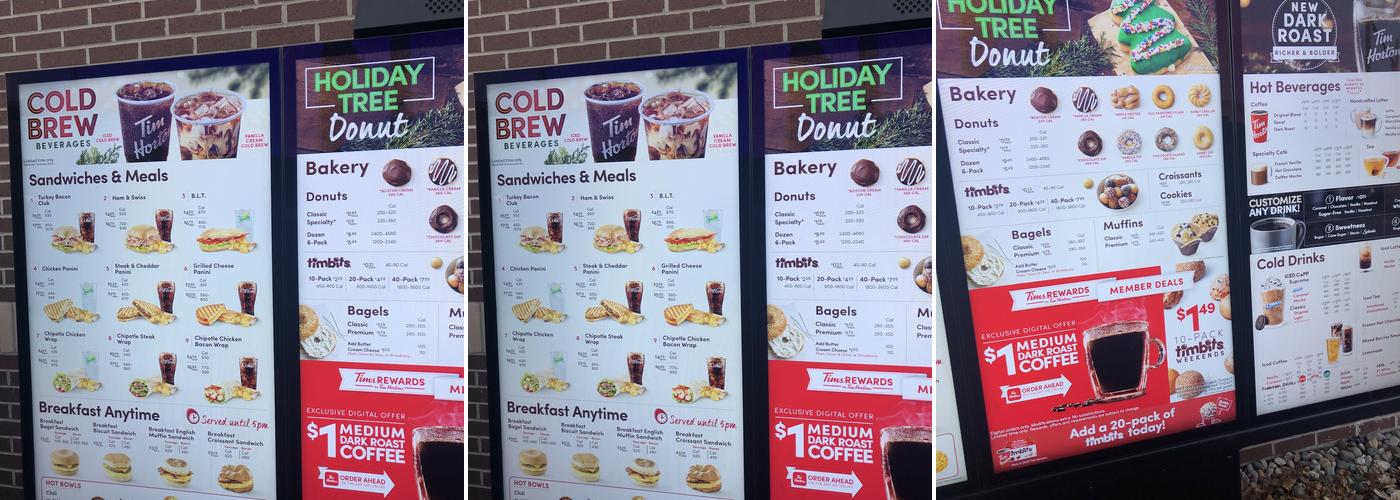Tim Hortons Menu
