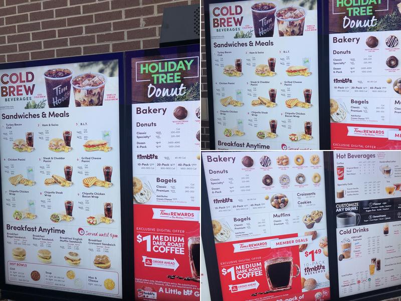 Tim Hortons Menu