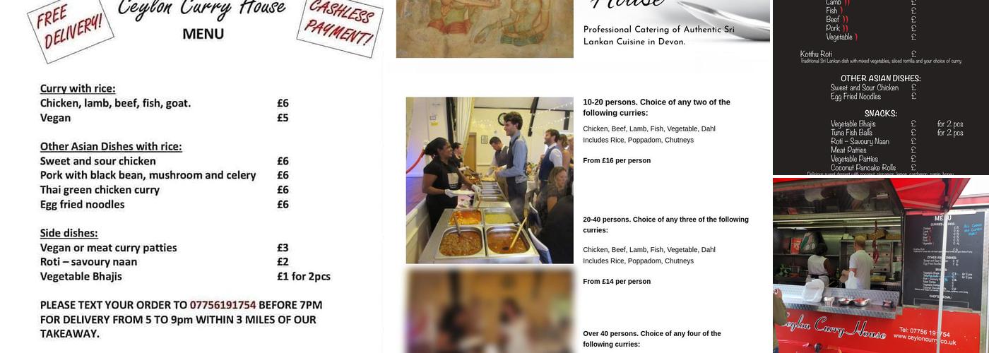 Ceylon Curry House Menu