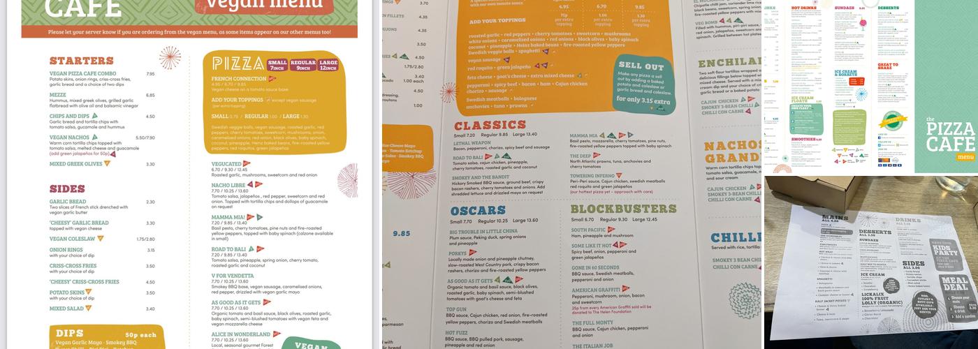 The Pizza Cafe Menu