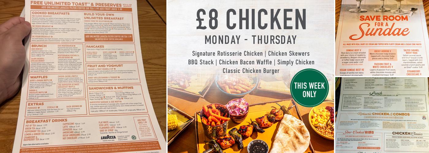 Harvester Madeira Brighton Menu