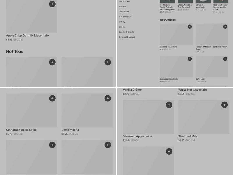 Starbucks Menu