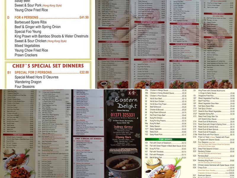 Eastern Delight Menu