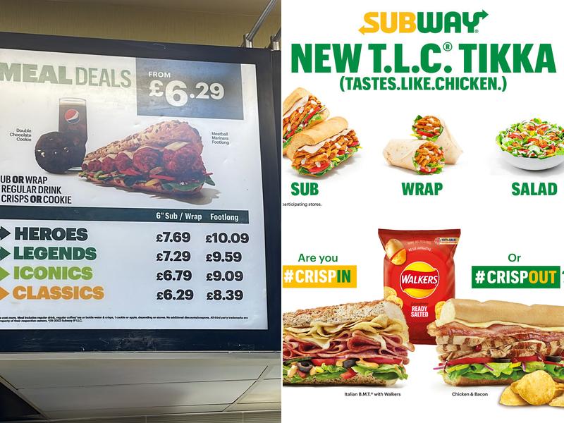 Subway Menu