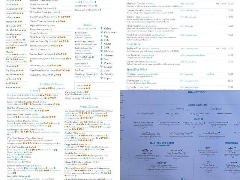 Rockfish - Exmouth Menu