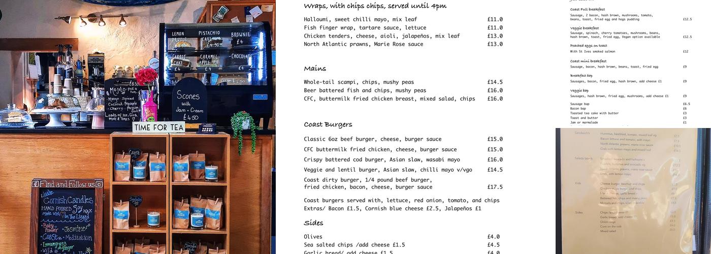 Coast Coffee Bar & Bistro Menu