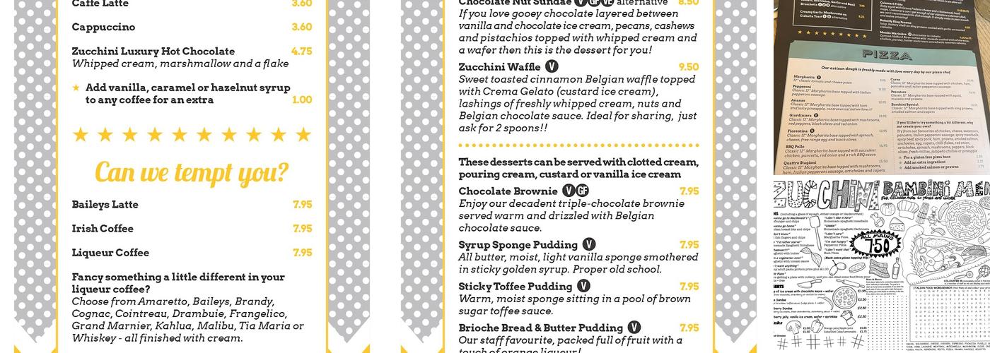 Zucchini Italian Kitchen Menu