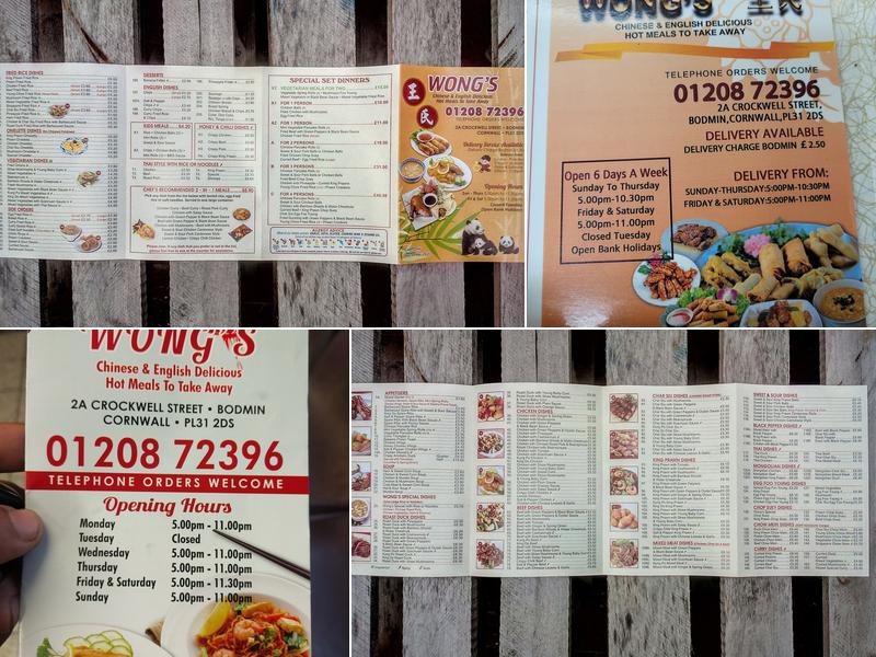Wong's Menu