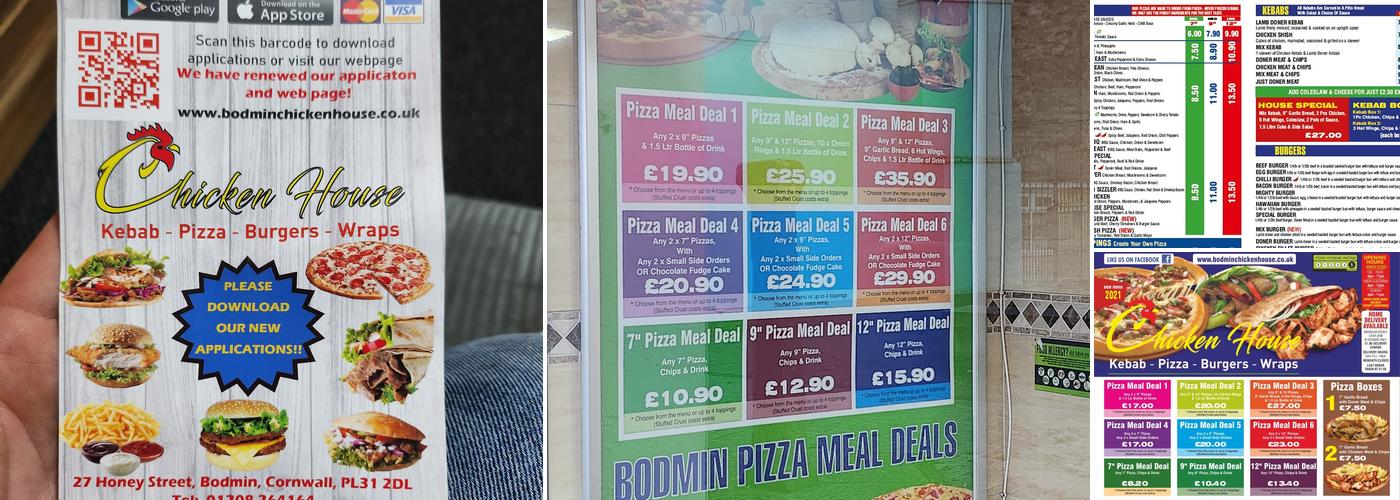 Bodmin Chicken House Menu