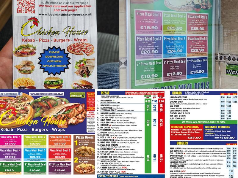 Bodmin Chicken House Menu