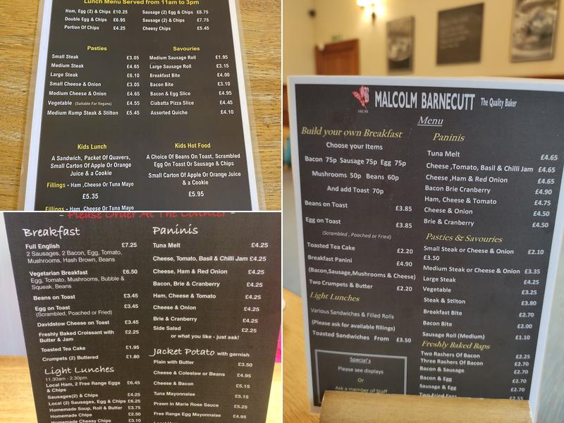 Malcolm Barnecutt Bakery The Old Guild Hall Menu