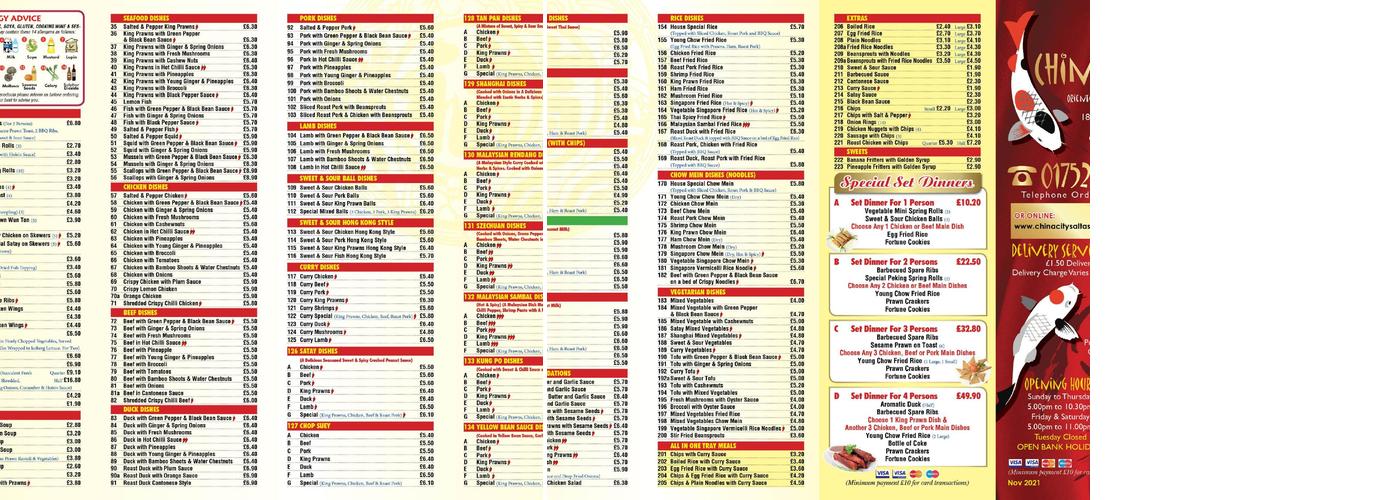 China City Menu