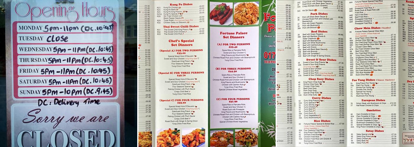Fortune Palace Menu