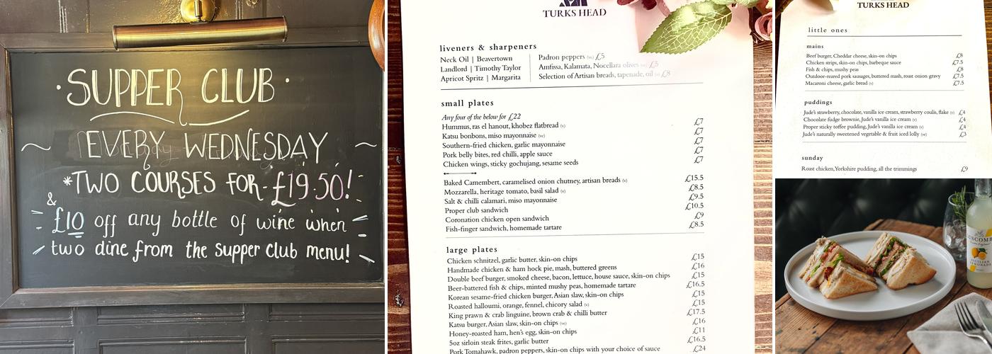 The Turks Head Menu