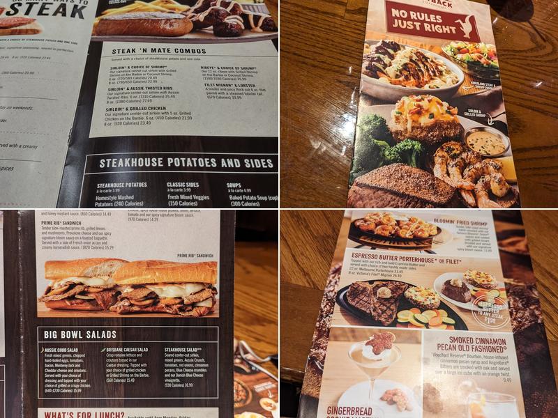 Outback Steakhouse Menu