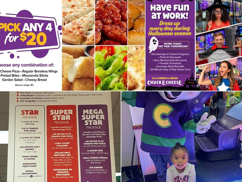 Chuck E. Cheese Menu
