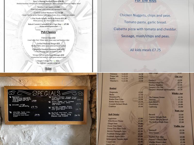 The Navy Inn Menu