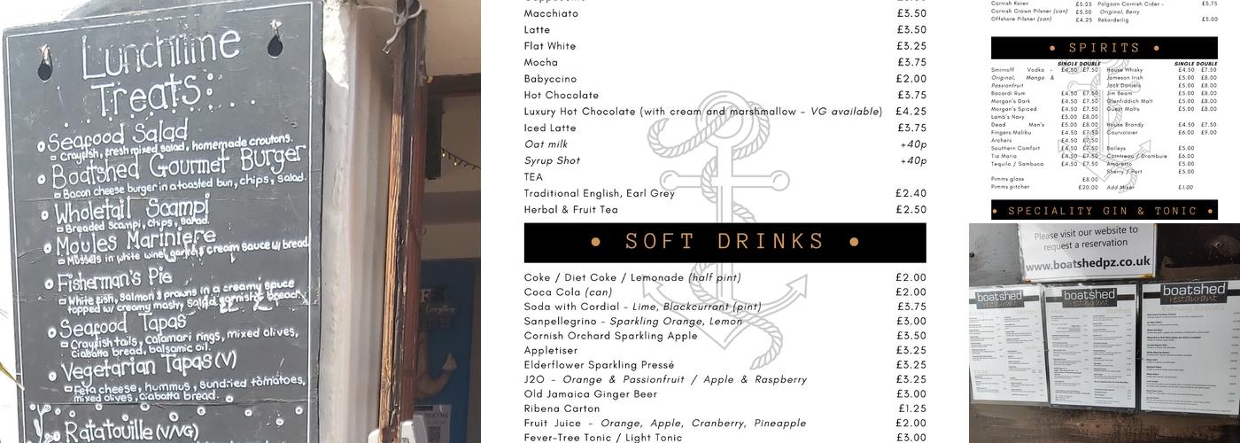 The Boatshed Menu