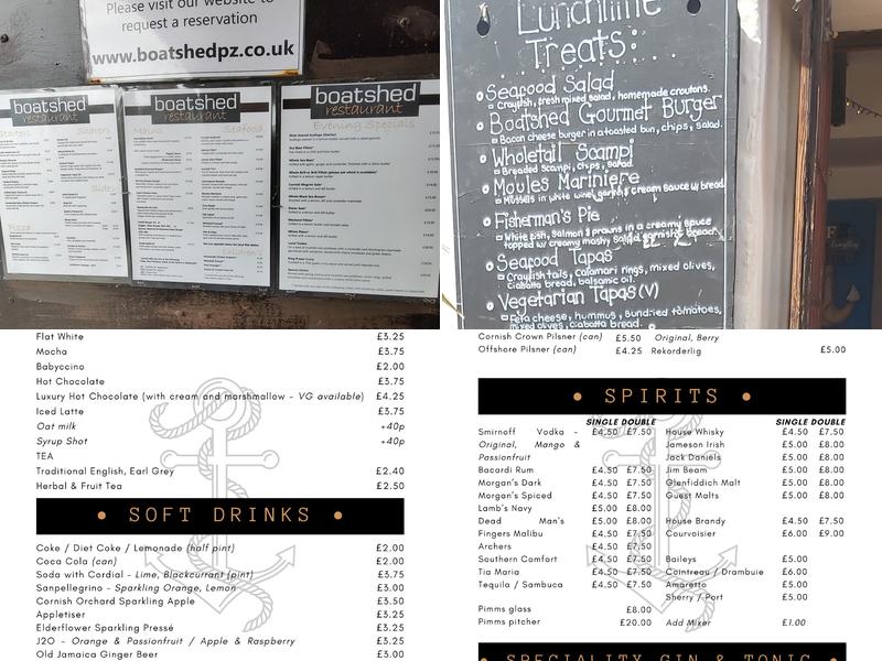 The Boatshed Menu