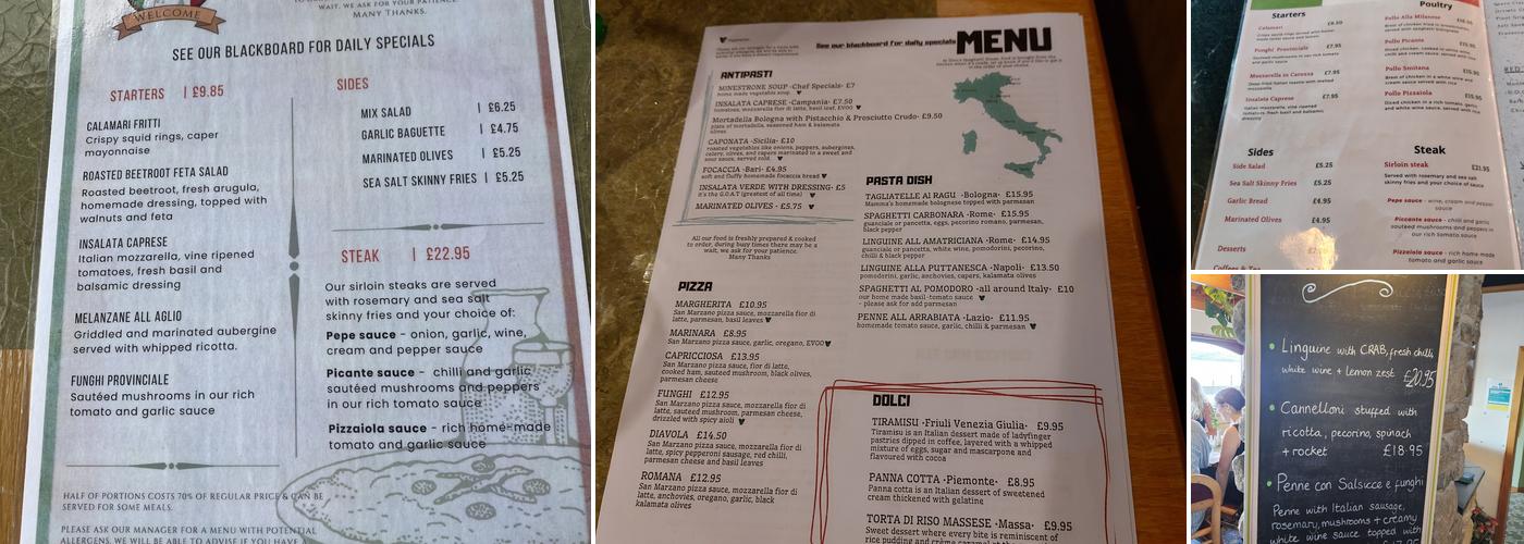 Gino's Spaghetti House Menu