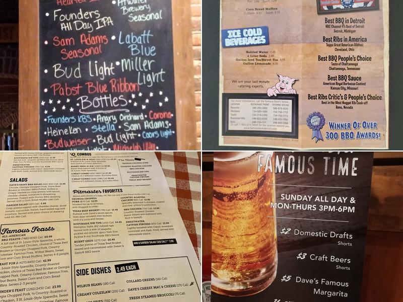 Famous Dave's Bar-B-Que Menu