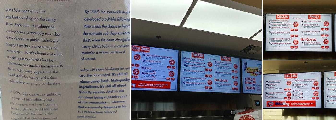 Jersey Mike's Subs Menu