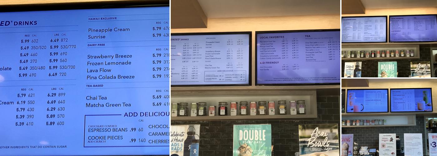 Coffee Bean and Tea Leaf Ward Menu