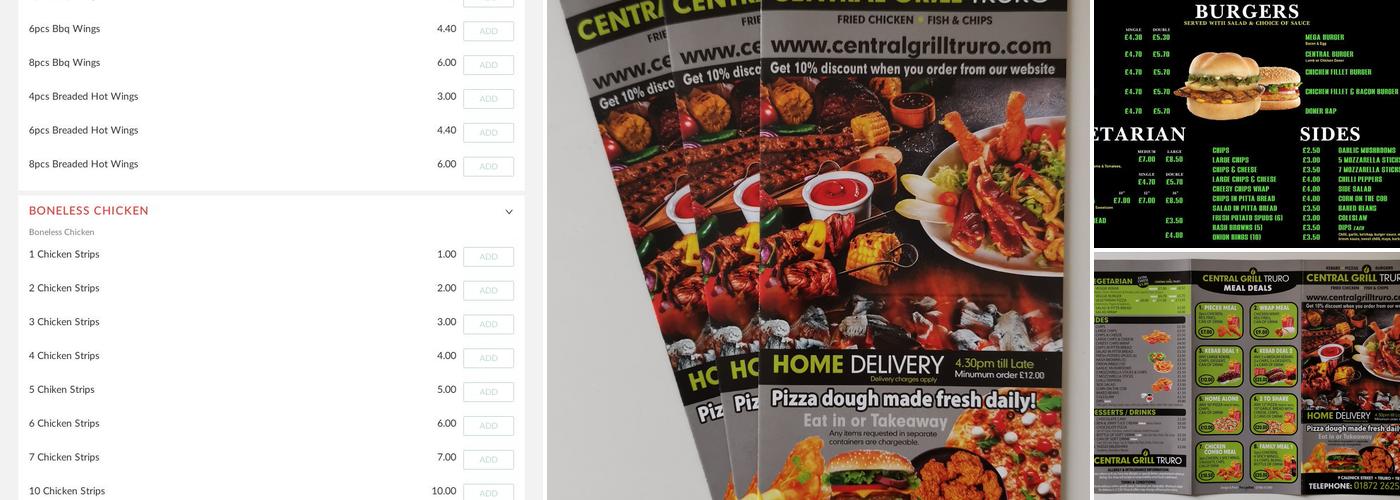 Central Grill Truro Menu