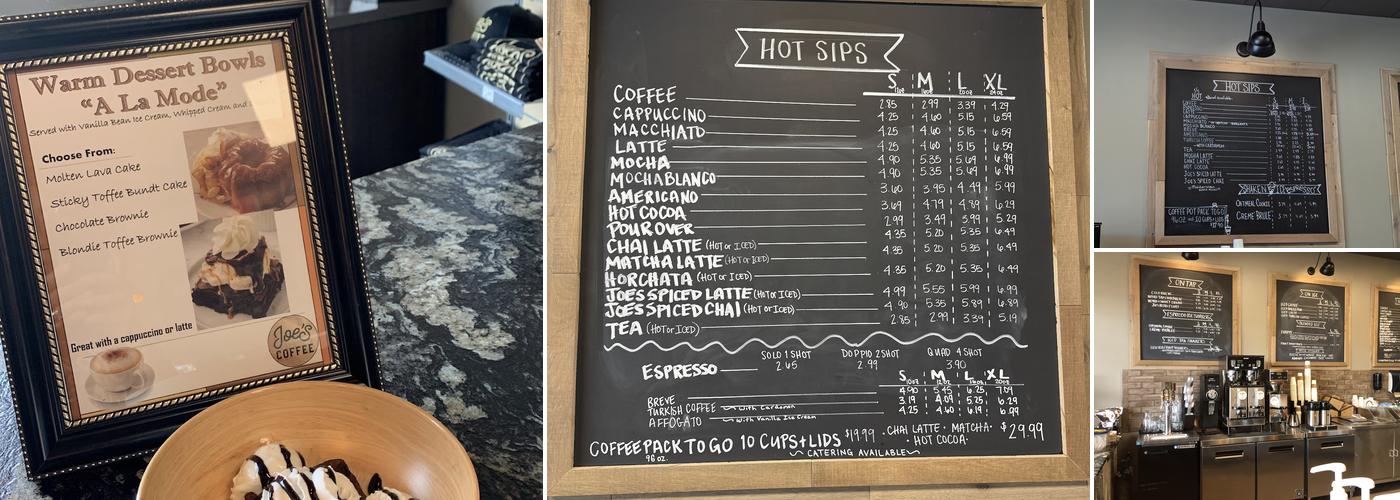 Joe's Coffee & Tea Cafe Menu