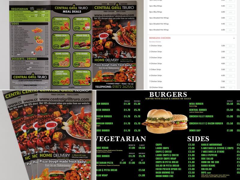 Central Grill Truro Menu