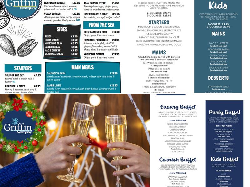 Griffin Inn Newquay Menu