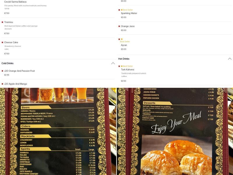 Turkish Kitchen Menu