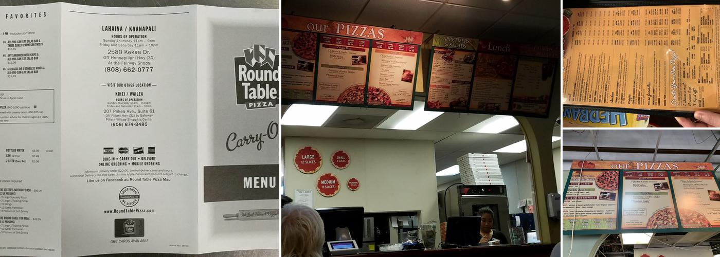Round Table Pizza Menu