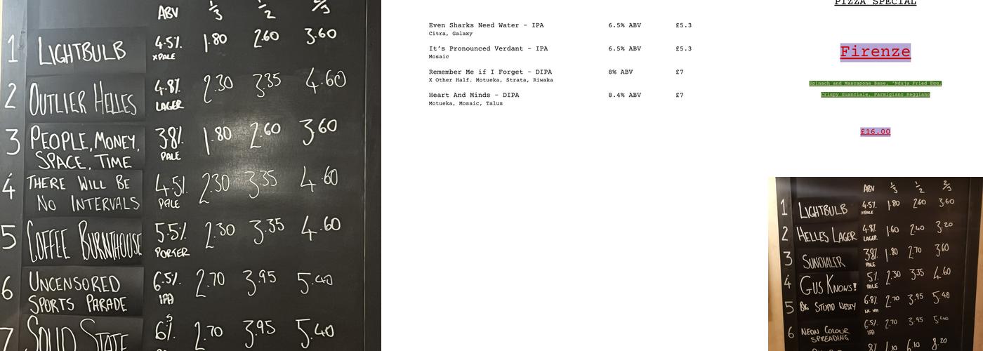 The Verdant Seafood Bar Menu